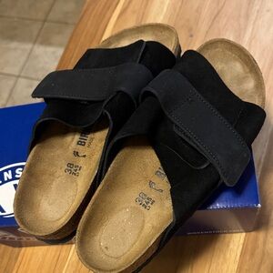 Birkenstock Black Suede Slip-On Sandals